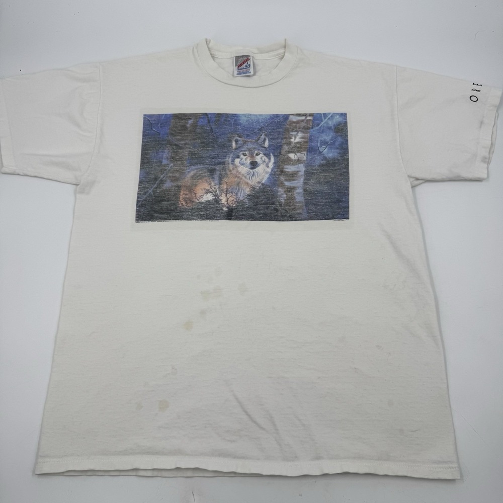 Vintage 1990's Wolf In The Woods Oregon Shirt Jerzees Tag Size Large USA